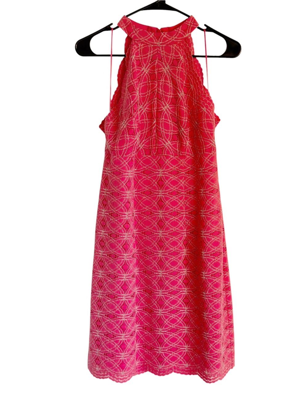 Trina Turk Pink Eames Lace Halter Sleeveless Mini Sheath Dress 6 Women’s